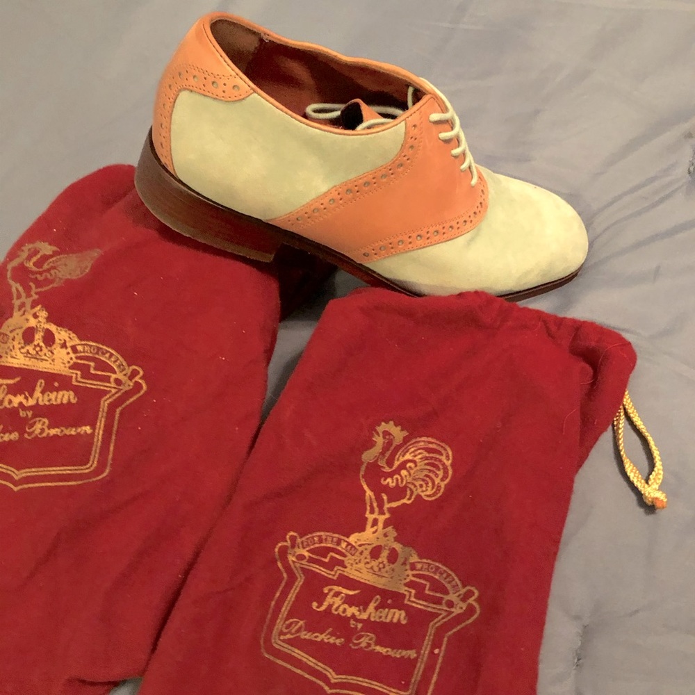 Florsheim by Duckie Brown Saddle Shoes 9.5 US Mint Suede Patent, Rarest(2 known)